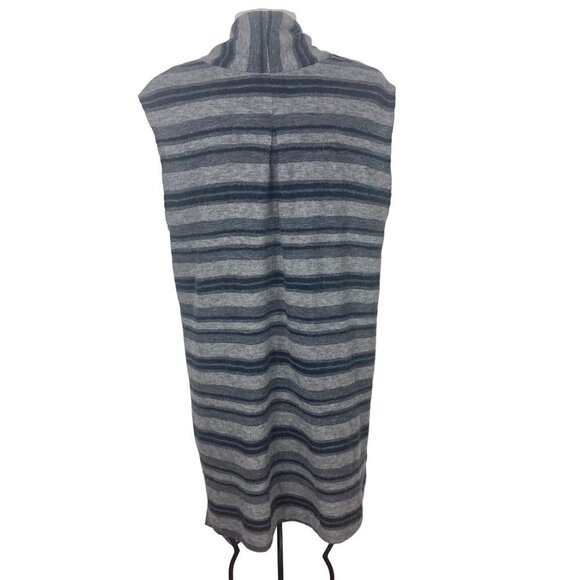 Spirithouse Asymmetrical Striped Vest Womens Large Gray Wool Blend Button Front - Picture 4 of 7
